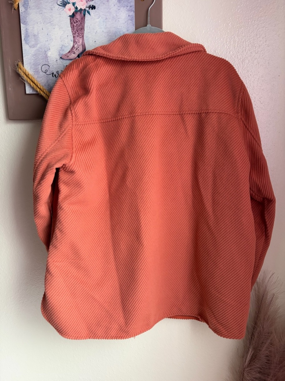 NWOT Rust Orange Button-Front Shacket with Patch Pockets - Picture 2 of 2